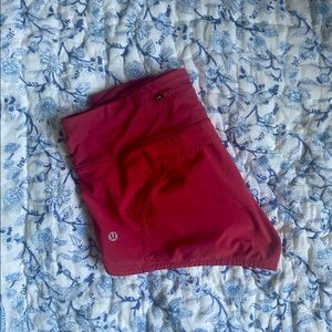 Red Lululemon speed up shorts